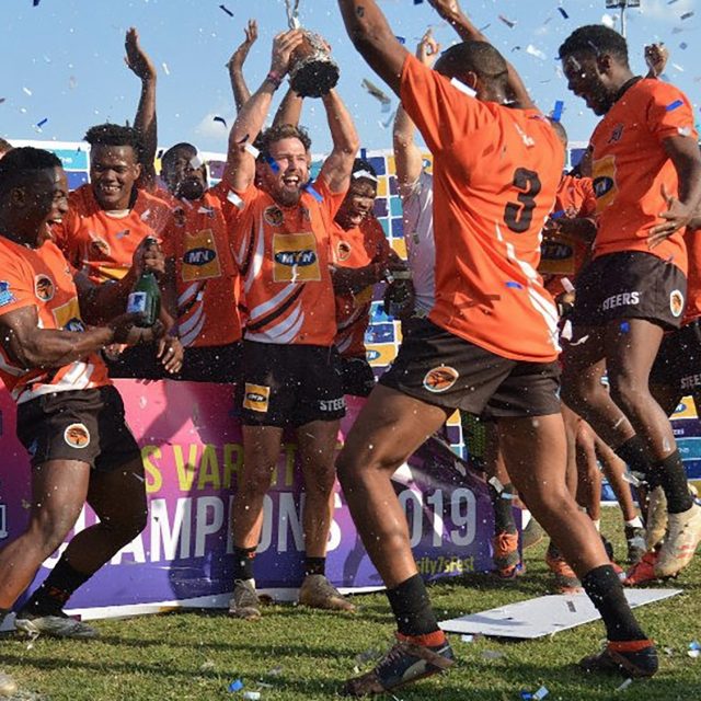uj rugby team celebrating