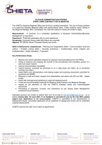 Chieta June Interns Advert 4 Admin Interns Gauteng Regional Office