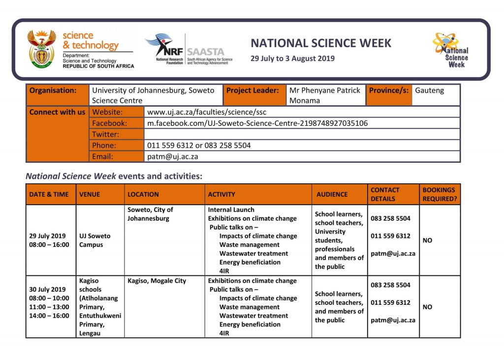 National Sciecne Week 2019
