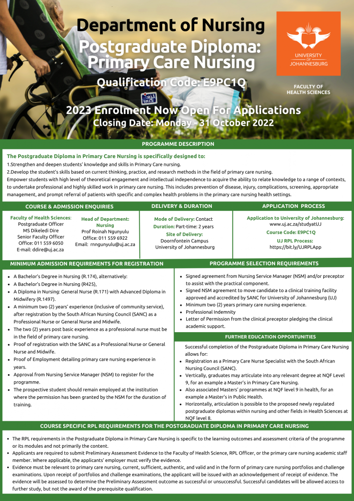 Pgdip Primary Care Nursing Vf