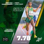 Cheswill Johnson won a silver medal with a 7.78m long jump