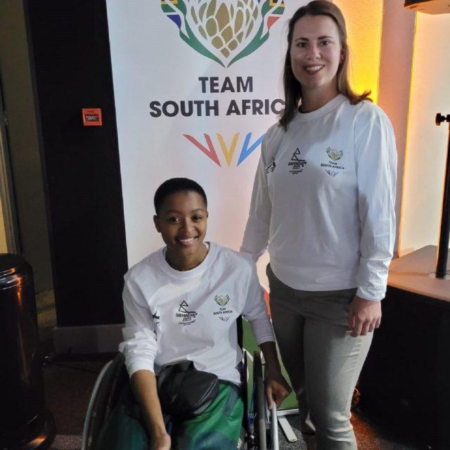 Yane van der Merwe and Michelle Moganedi at SASCOC Announcement
