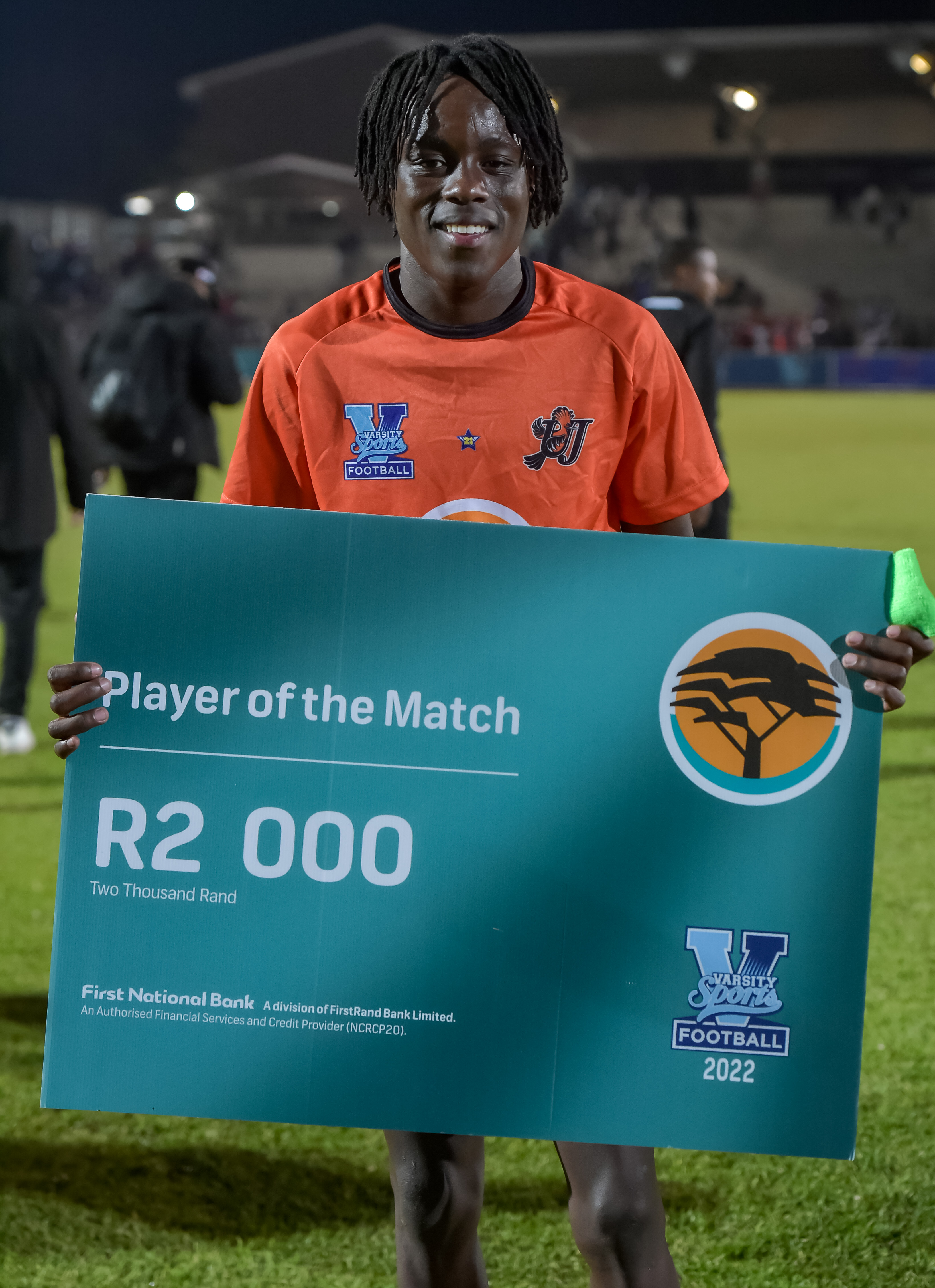 Thulani Zandamela, Man of the Match in the UJ v UFS match on Thursday, 11 August 2022.