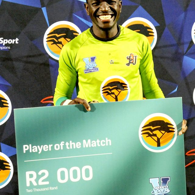 Richard Lona won Player of the Match in the UJ vs VUT game