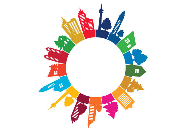 Sdgs Cityscape Silhouette Image Mark