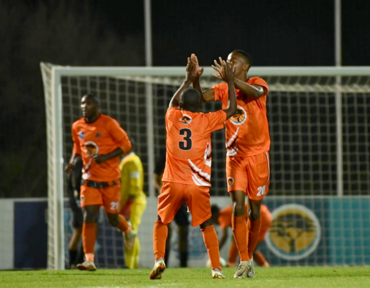 UJ players celebrate the opening goal that equalised for the Orange Army against UKZN on Thursday, 08 September 2022.