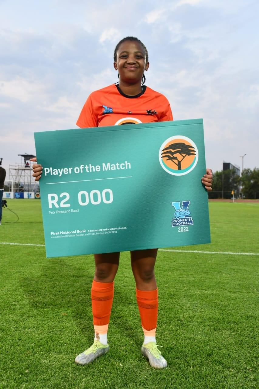 Boitumelo Rasehlo for was selected as Player of the Match for her solid defense for UJ.