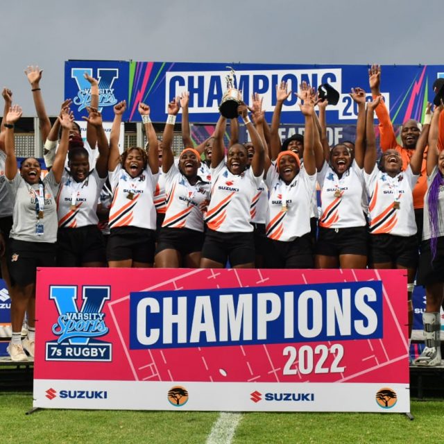 UJ senior women's rugby 7s team crowned champions of the 2022 Varsity Sports 7s tournament UJ Women's Ruby 7s Team. Photo: UJ Sport
