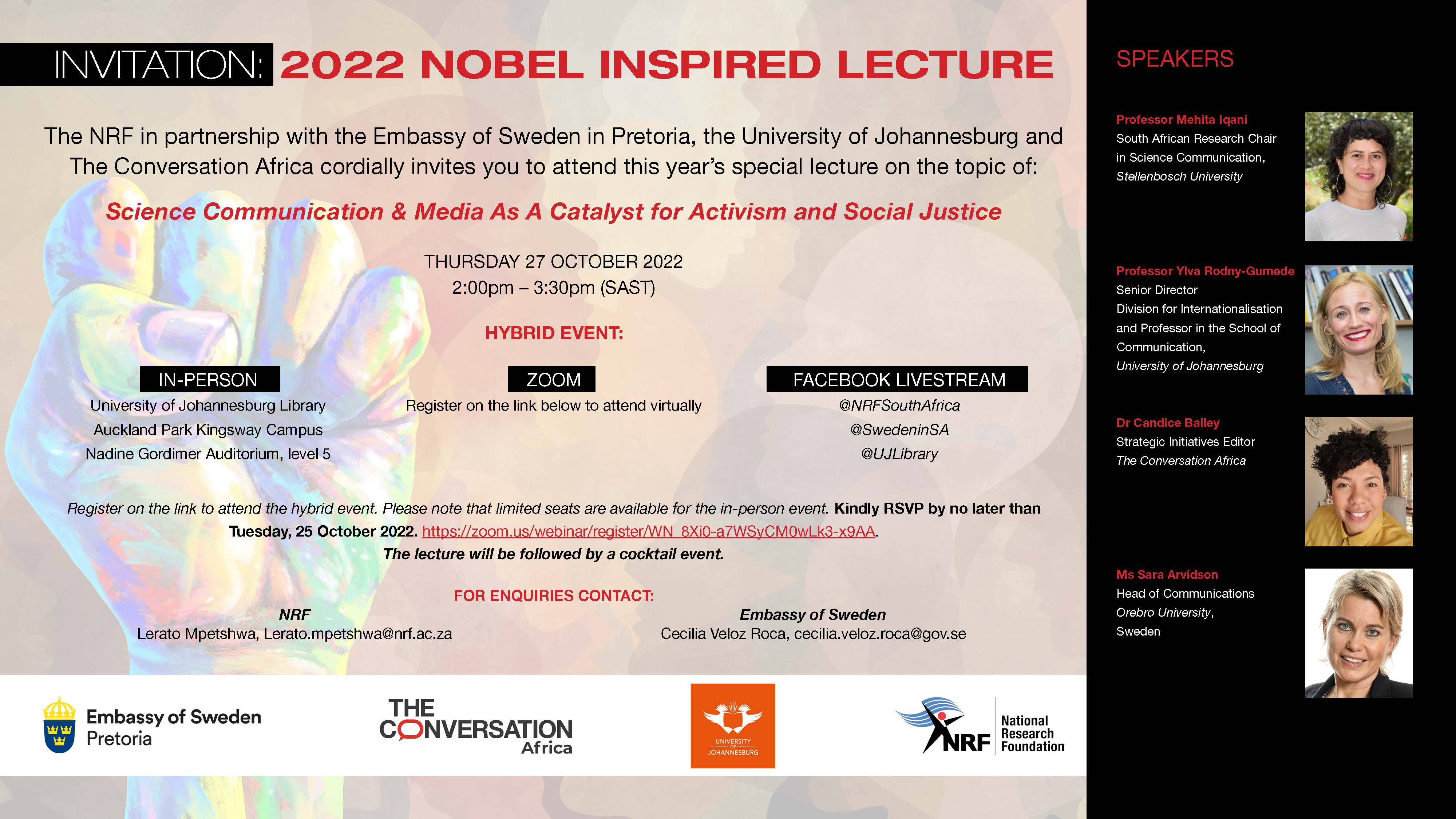 Invitation 2022 Nobel Lecture