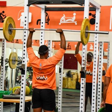 Student-athletes in the Auckland Park Kingsway Gym