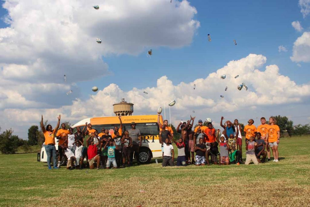 Uj Rugby Club Donated Ruby Balls, Water Bottles To The Learners And Cut Grass At The School Grounds