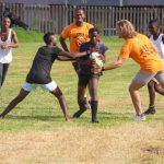 Uj Senior Men's Rugby Players Playing With Learners At Jabulani Technical School In Soweto